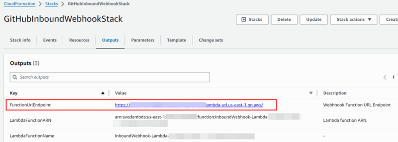 cloudformation stack outputs